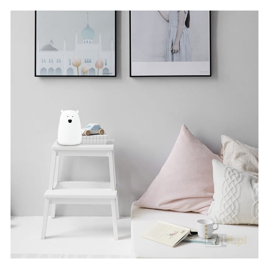 LED RGB Kinder Touch Lampe BEAR LED/0,8W/5V weiß + USB