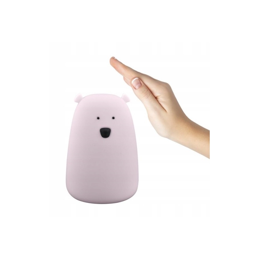 LED RGB Kinder-Touchlampe BÄR LED/0,8W/5V rosa + USB