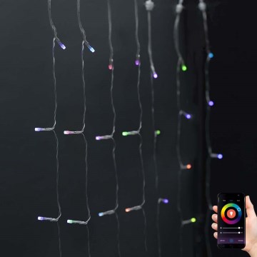 LED RGB-Lichtervorhang, 180 LEDs, 7 Funktionen, 6 m, IP65, Wi‑Fi (Tuya)