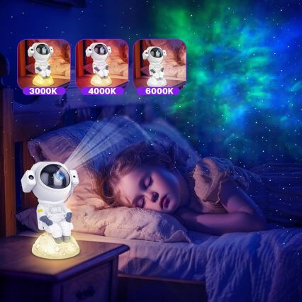 LED-RGB-Projektor 3-in-1 LED/5W/5V 3000/4000/6000K Astronaut mit Fernbedienung