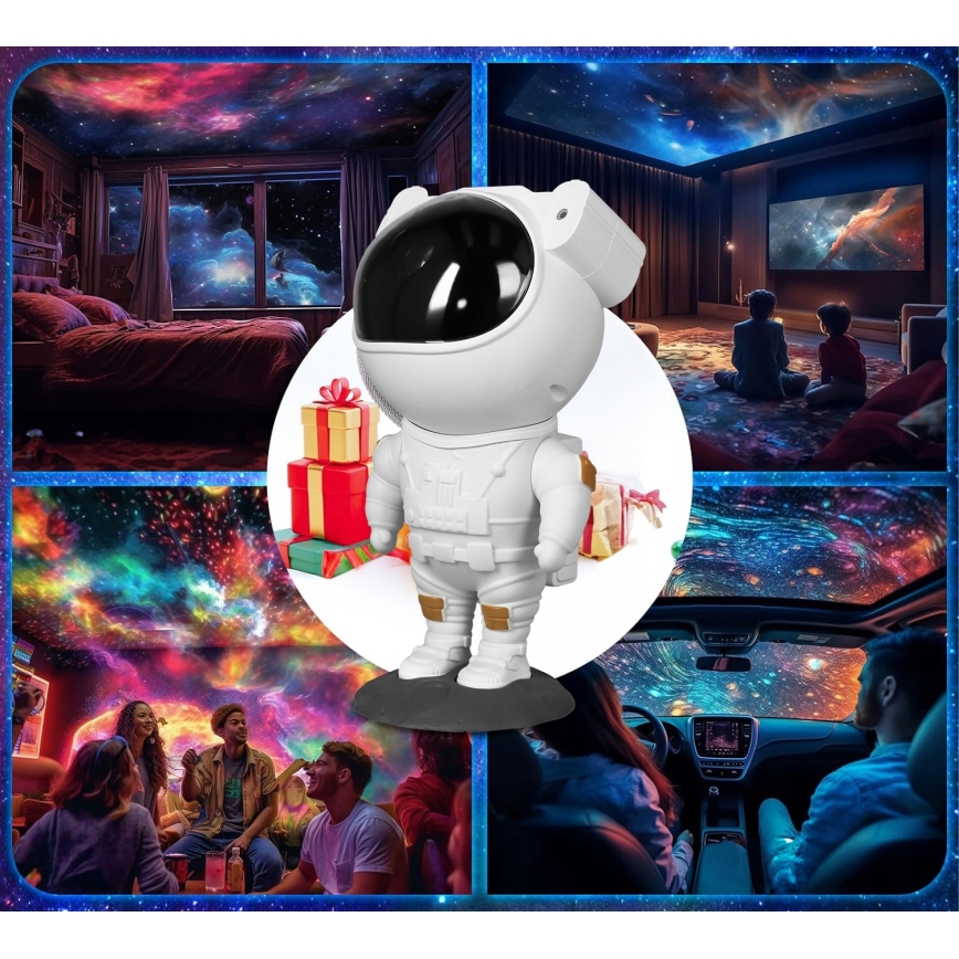 LED-RGB-Projektor LED/5W/5V Astronaut + Fernbedienung