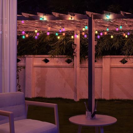 Solarbetriebene dimmbare RGB-LED-Lichterkette 15xLED/18 Funktionen USB 6 m IP44 schwarz + Fernbedienung