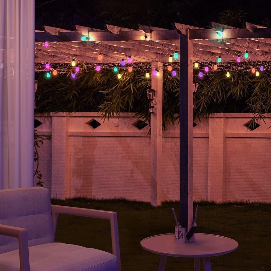 Solarbetriebene dimmbare RGB-LED-Lichterkette 15xLED/18 Funktionen USB 6 m IP44 schwarz + Fernbedienung
