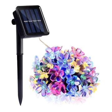 LED RGB Solar-Lichterkette 50xLED/0,12W/1,2V 1xAA IP44 600 mAh