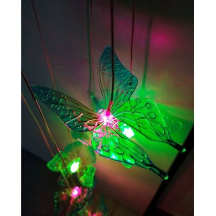 LED RGB Solarleuchte 6xLED/1,2V 300 mAh IP44 Schmetterling