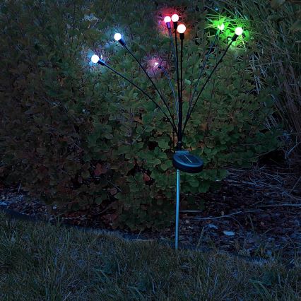 LED RGB Solarleuchte FIORINI 8xLED/1,2V 600 mAh IP44 schwarz