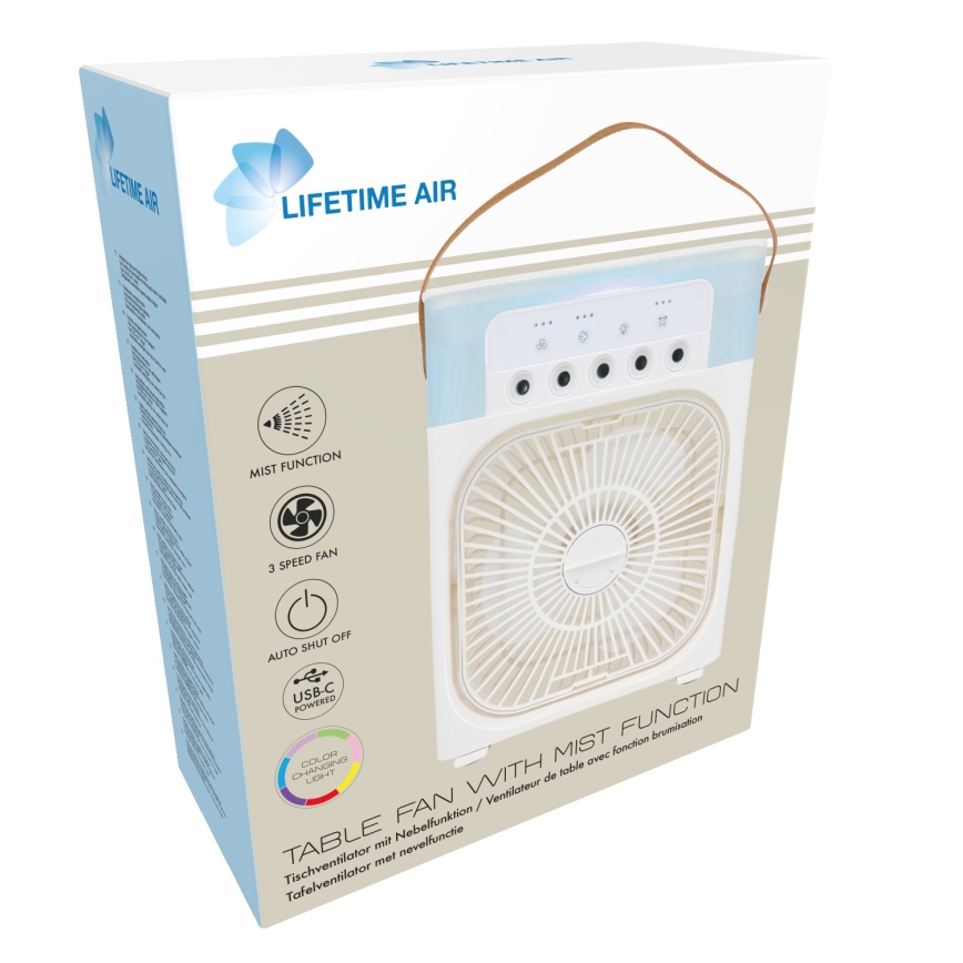 LED RGB Tischventilator mit Nebeleffekt 10W/5V
