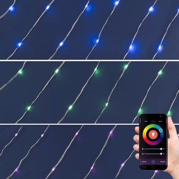 LED RGB Weihnachts-Lichterkette, dimmbar, 200xLED/29 Funktionen, 20,4m