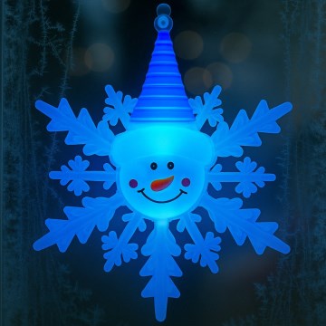 LED-RGB-Weihnachtsdekoration mit Saugnapf LED/3xLR44 Schneemann rot/blau/grün
