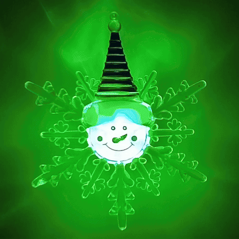 LED-RGB-Weihnachtsdekoration mit Saugnapf LED/3xLR44 Schneemann rot/blau/grün