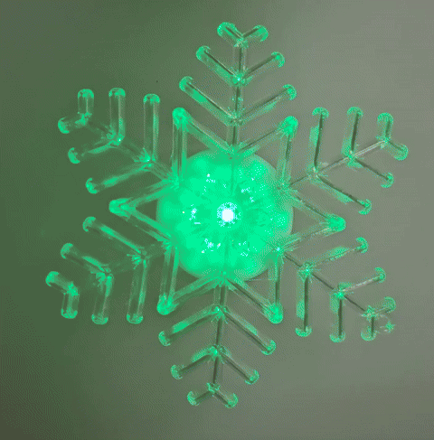 LED RGB-Weihnachtsdekoration mit Saugnapf, Schneeflocke, LED/3xLR44