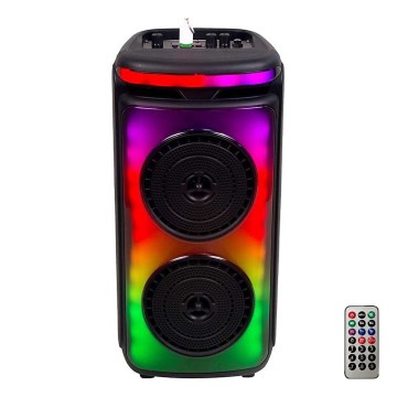 LED RGB Wiederaufladbarer Lautsprecher mit Mikrofon 400W/2400 mAh + Fernbedienung