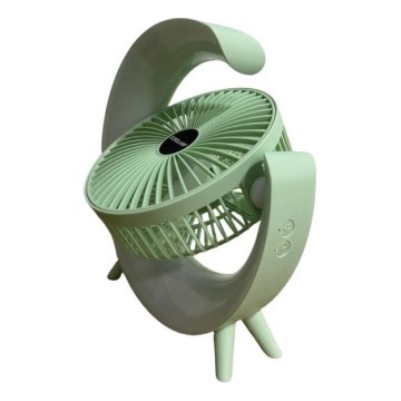 LED-RGB wiederaufladbarer Tischventilator 5W/5V 1200 mAh grün