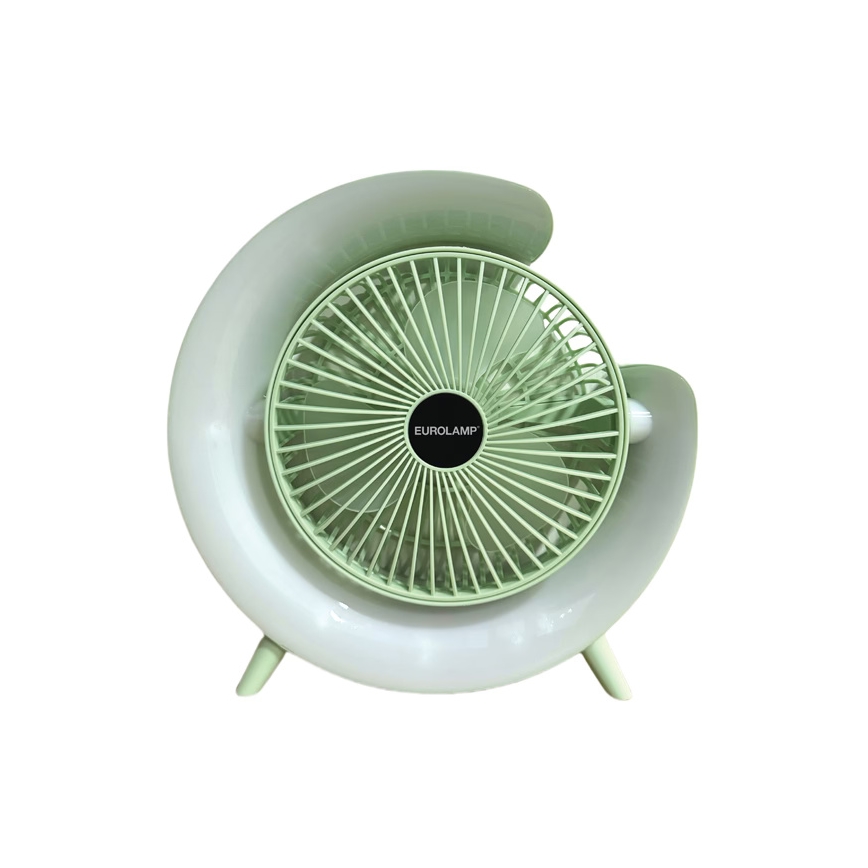 LED-RGB wiederaufladbarer Tischventilator 5W/5V 1200 mAh grün