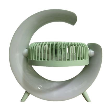 LED-RGB wiederaufladbarer Tischventilator 5W/5V 1200 mAh grün