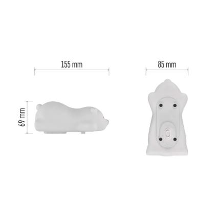 Wiederaufladbares RGB-LED-Touch-Nachtlicht LED/3,7V 1200 mAh Bär