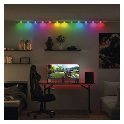 LED RGBIC+CCT Dekorative Kette mit Spotbeleuchtung GoSmart - Verlängerungs- 4xLED/7W/230V 85 cm Wi-Fi Tuya