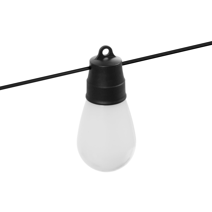 LED RGBIC dimmbare Solar-Lichterkette 15xLED/1,3W/3,7/5V 2200 mAh 8 m IP65 schwarz + Fernbedienung