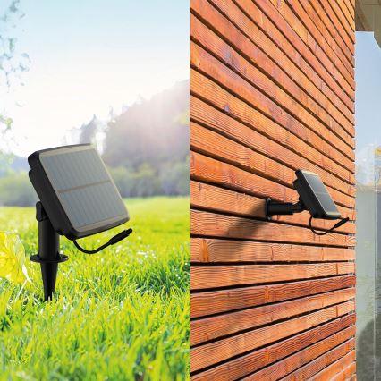LED RGBIC dimmbare Solarkette 30xLED/1,3W/3,7/5V 2200 mAh 14,37 m IP65 schwarz + Fernbedienung