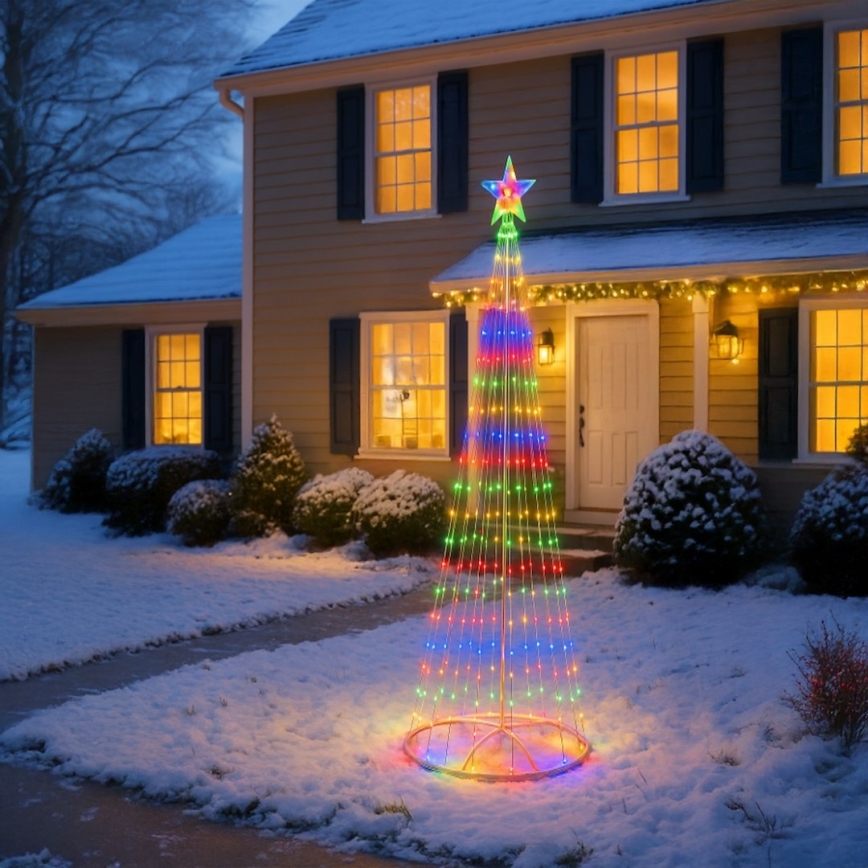 LED RGBW dimmbar Außen-Weihnachtsdekoration LED/4W/230V 180 cm IP44 Weihnachtsbaum + Fernbedienung