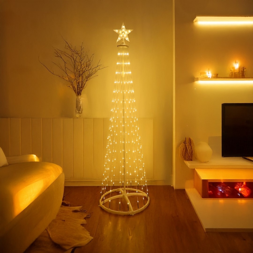 LED RGBW dimmbar Außen-Weihnachtsdekoration LED/4W/230V 180 cm IP44 Weihnachtsbaum + Fernbedienung