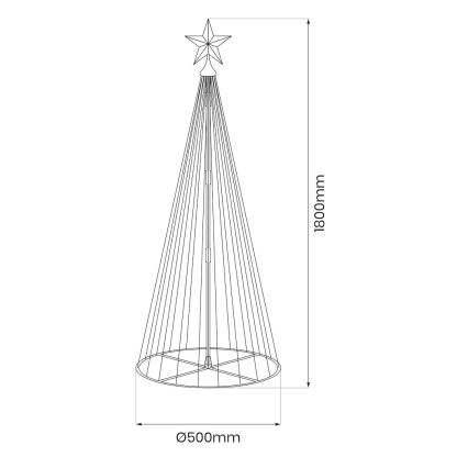 LED RGBW dimmbar Außen-Weihnachtsdekoration LED/4W/230V 180 cm IP44 Weihnachtsbaum + Fernbedienung