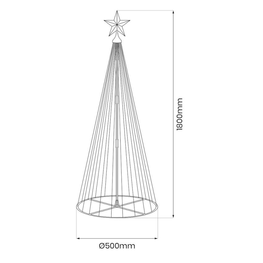 LED RGBW dimmbar Außen-Weihnachtsdekoration LED/4W/230V 180 cm IP44 Weihnachtsbaum + Fernbedienung