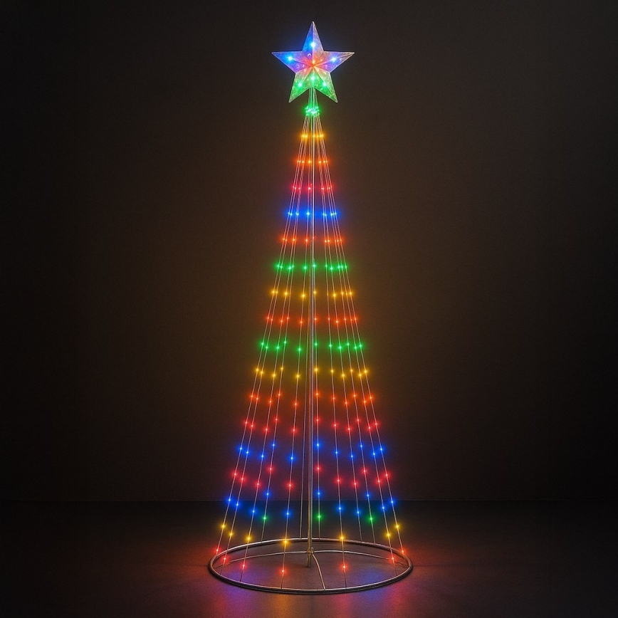 LED RGBW dimmbar Außen-Weihnachtsdekoration LED/4W/230V 180 cm IP44 Weihnachtsbaum + Fernbedienung