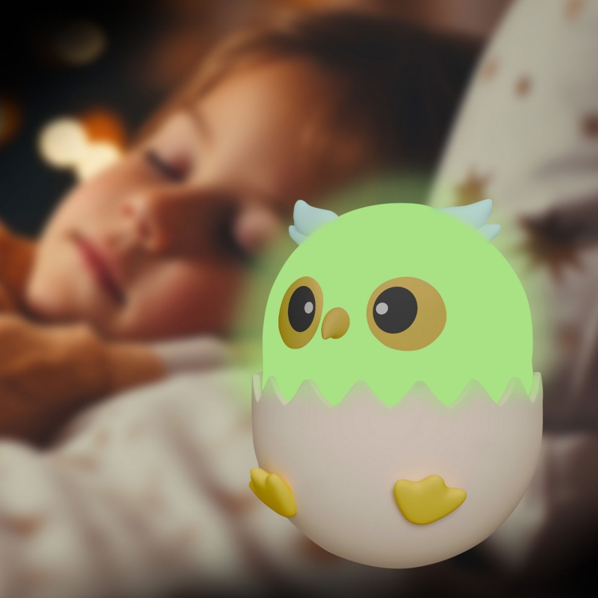 LED-RGBW- Dimmbar für Kinder Touch Leuchte OWL LED/1W/5V USB 1200 mAh Eule blau