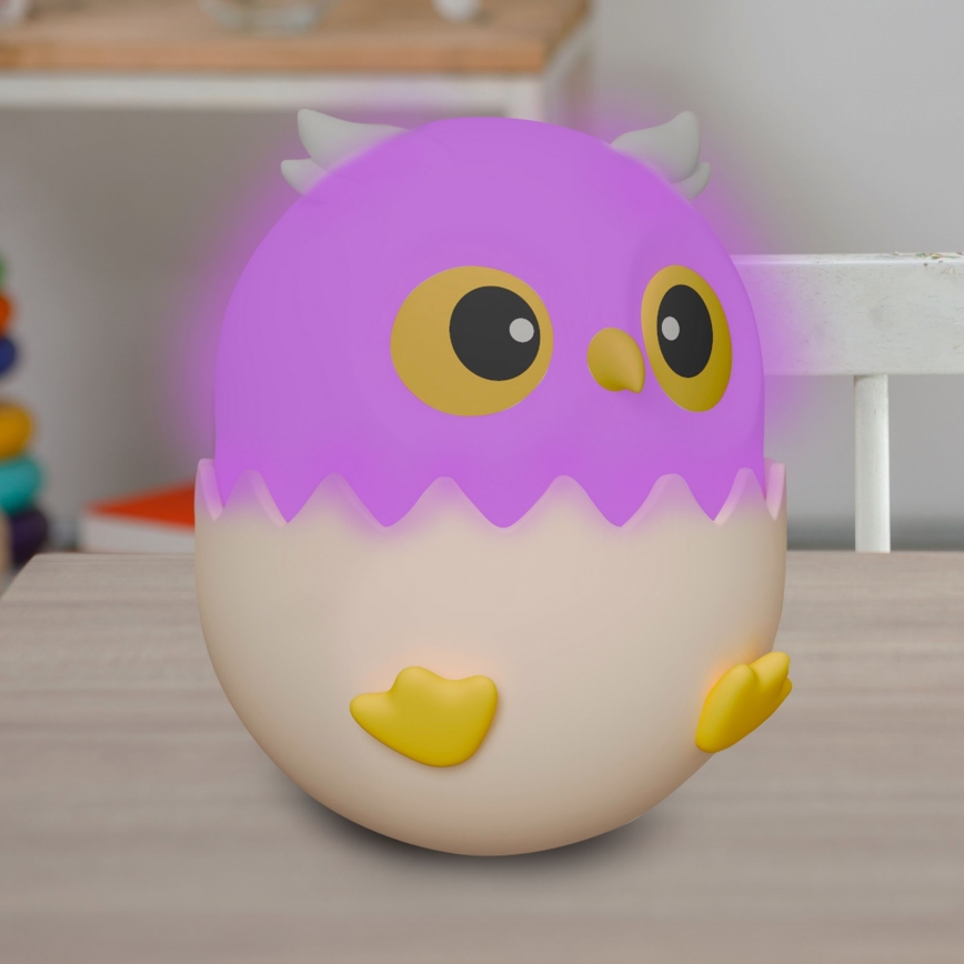 LED-RGBW- Dimmbar für Kinder Touch Leuchte OWL LED/1W/5V USB 1200 mAh Eule blau