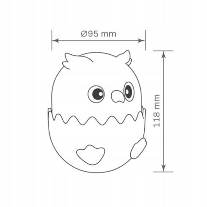 LED-RGBW- Dimmbar für Kinder Touch Leuchte OWL LED/1W/5V USB 1200 mAh Eule blau