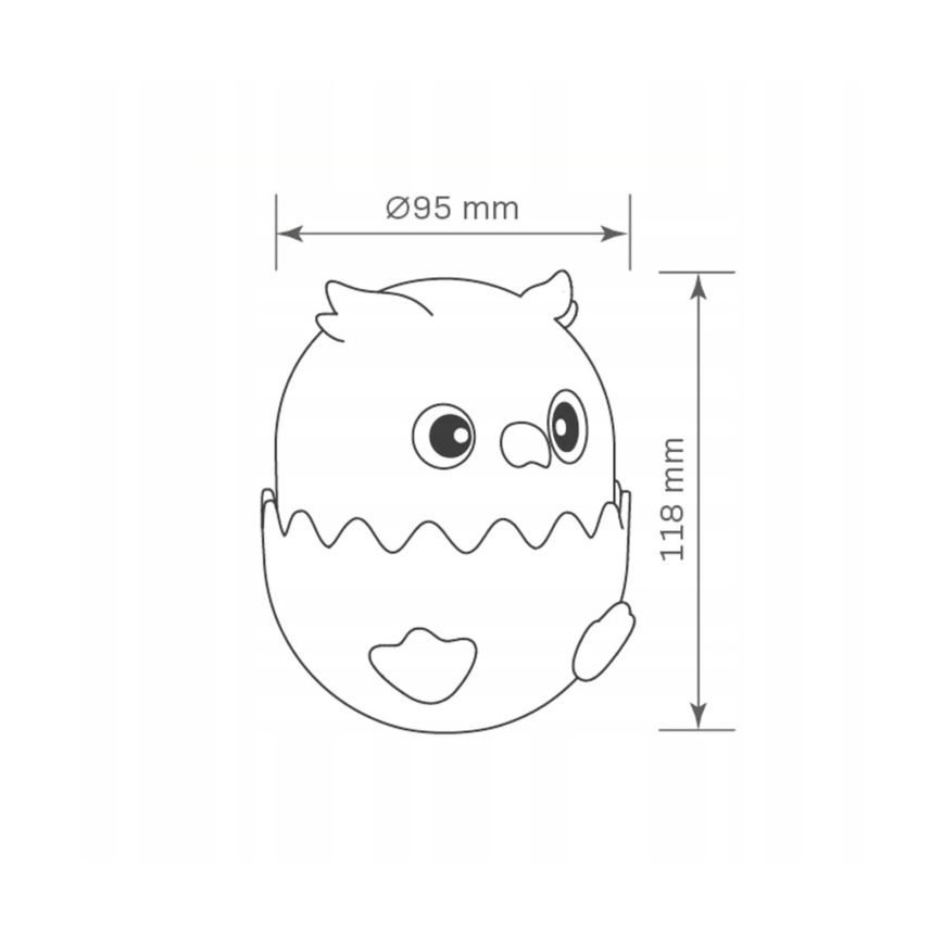 LED-RGBW- Dimmbar für Kinder Touch Leuchte OWL LED/1W/5V USB 1200 mAh Eule blau