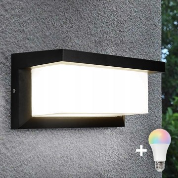 LED RGBW dimmbare Außen-Wandleuchte NEELY 1xE27/9W/230V 2700-6500K IP54 Wi-Fi schwarz