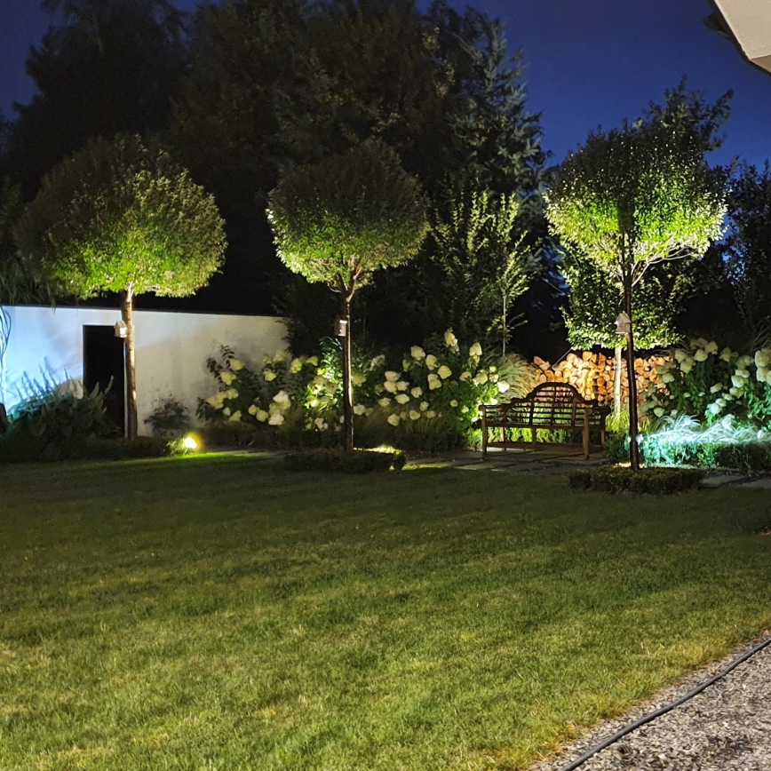 LED RGBW dimmbare Außenleuchte BLAKE 1xGU10/4,8W/230V IP65 + Fernbedienung
