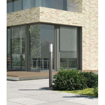 LED RGBW dimmbare Außenleuchte LIVIA 1xE27/6,5W/230V 2700-6500K Wi-Fi 100 cm IP44 silber