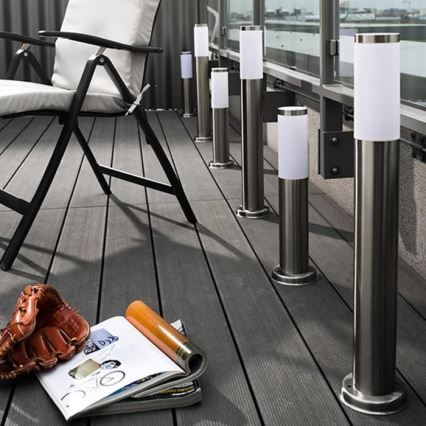 LED RGBW dimmbare Außenleuchte LIVIA 1xE27/6,5W/230V 2700-6500K Wi-Fi 100 cm IP44 silber