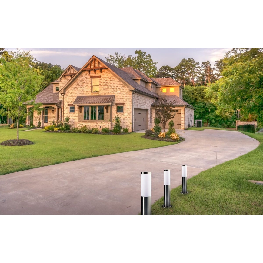 LED RGBW dimmbare Außenleuchte LIVIA 1xE27/6,5W/230V 2700-6500K Wi-Fi 45 cm IP44 silber