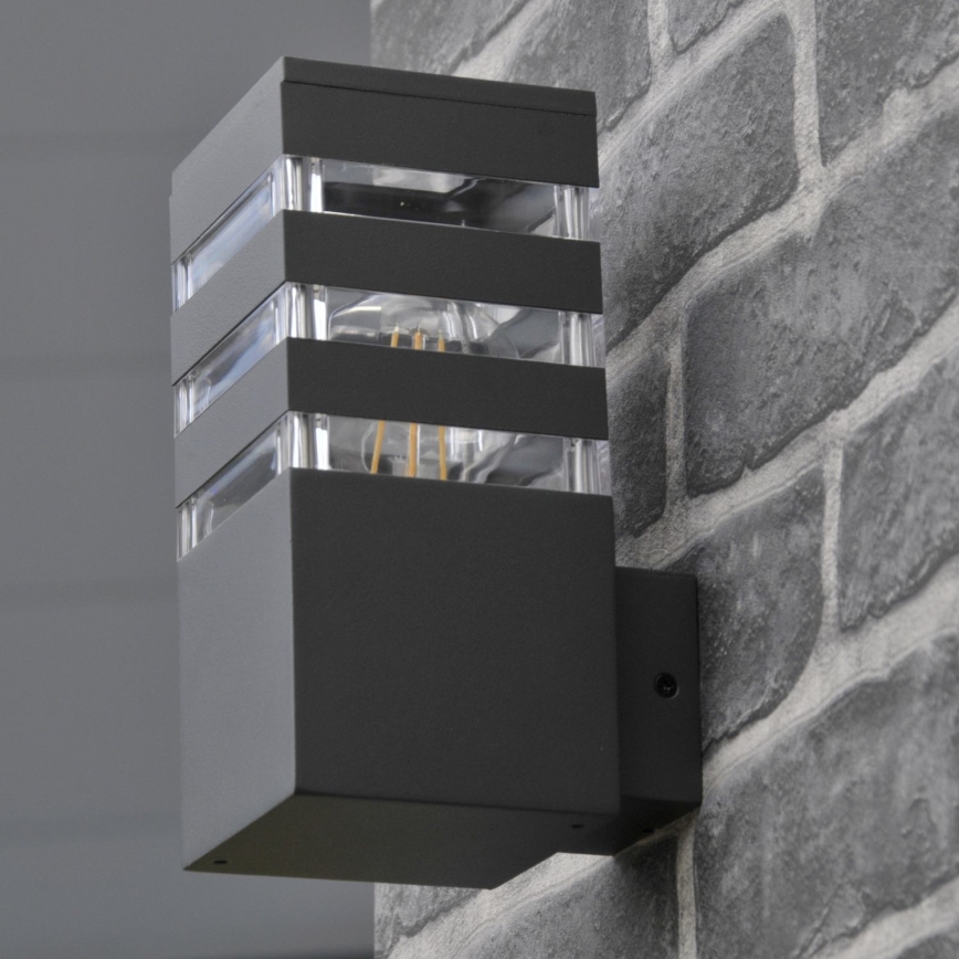 LED RGBW dimmbare Außen-Wandleuchte TEKSAS 1xE27/9W/230V 2700-6500K Wi-Fi IP44 Anthrazit