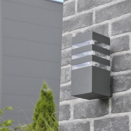 LED RGBW dimmbare Außen-Wandleuchte TEKSAS 1xE27/9W/230V 2700-6500K Wi-Fi IP44 Anthrazit