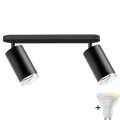 LED RGBW Dimmbare Badezimmer Einbauleuchte TURYN 2xGU10/6,5W/230V 2700-6500K Wi-Fi IP44 schwarz