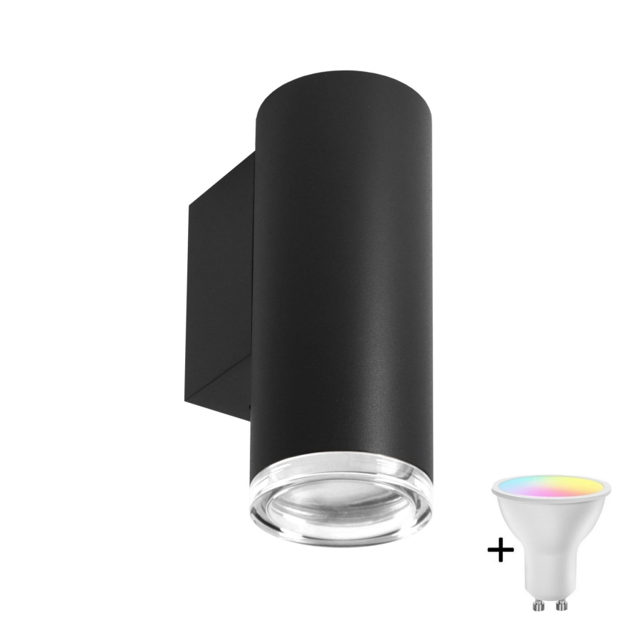 LED RGBW dimmbare Badezimmer-Wandleuchte TURYN 1xGU10/6,5W/230V 2700-6500K Wi-Fi IP44 schwarz
