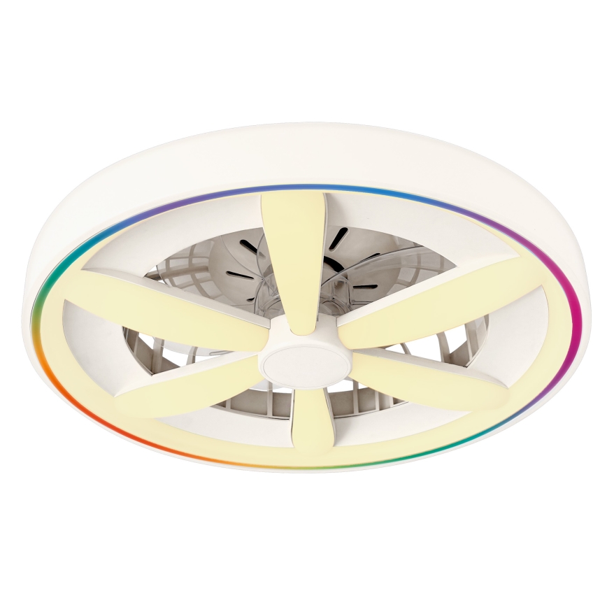 Dimmbare LED-RGBW-Deckenleuchte mit Ventilator MALAWI LED/48W/230V 3000-6500K weiß + Fernbedienung