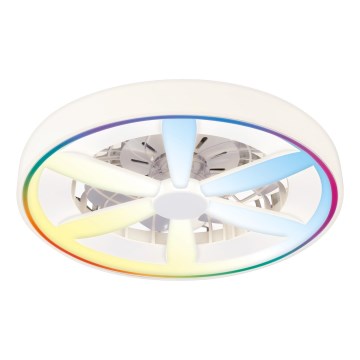 LED RGBW dimmbare Deckenleuchte mit Ventilator ZAMBIA LED/24W/230V 3000-6500K weiß + Fernbedienung