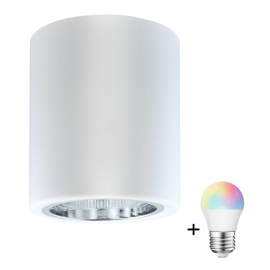 LED RGBW dimmbare Einbauleuchte JUPITER 1xE27/6,5W/230V 2700-6500K Wi-Fi Ø 9,8 cm weiß