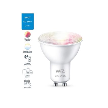 LED RGBW Dimmbare Glühbirne PAR16 GU10/4,7W/230V 2200-6500K CRI 90 Wi-Fi - WiZ