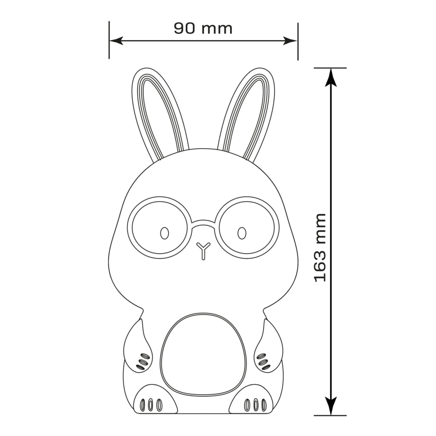 LED RGBW Dimmbare Kinder-Leuchte mit Touch-Funktion FLORKA LED/1W/5V USB 1200 mAh Hase blau