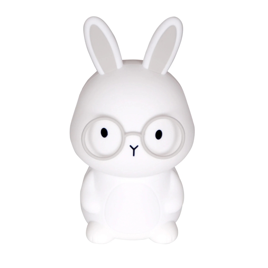 LED RGBW Dimmbare Kinder-Leuchte mit Touch-Funktion FLORKA LED/1W/5V USB 1200 mAh Hase weiß/grau