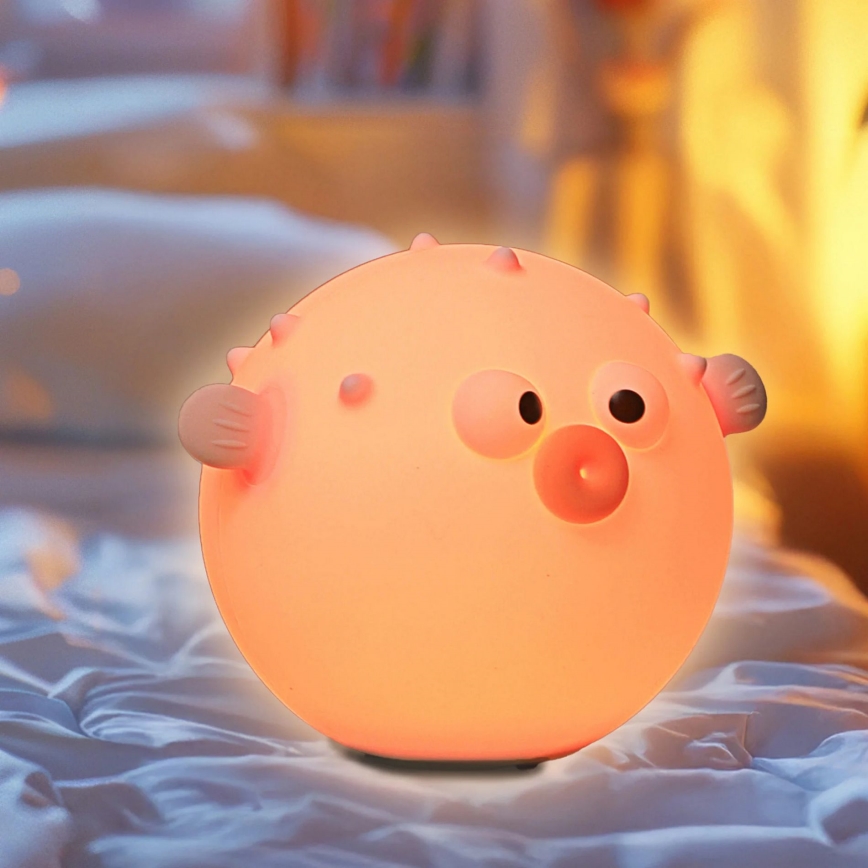 LED RGBW Dimmbare Kinder-Leuchte mit Touch-Funktion HELA LED/1W/5V USB 1200 mAh Fisch rosa