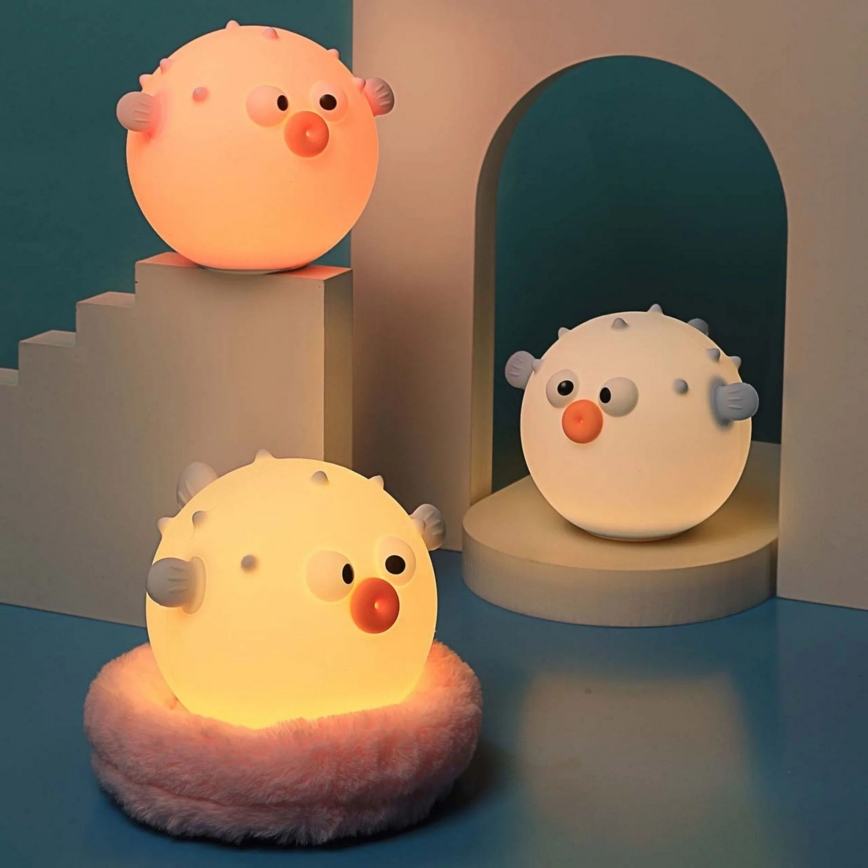 LED RGBW Dimmbare Kinder-Leuchte mit Touch-Funktion HELA LED/1W/5V USB 1200 mAh Fisch rosa