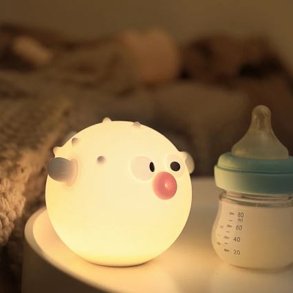LED RGBW Dimmbare Kinder-Leuchte mit Touch-Funktion HELA LED/1W/5V USB 1200 mAh Fisch rosa